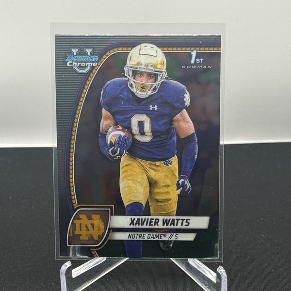 Xavier Watts Notre Dame Fighting Irish Bowman U Football 1st Bowman Base #158