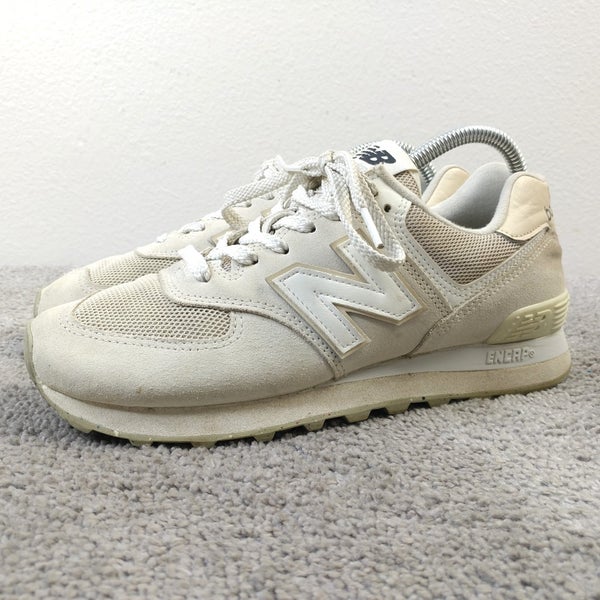 New Balance 574 Mens Size 7 Running Shoes Low Top Cream Suede Sneakers U574FOG
