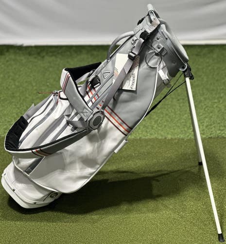 Sun Mountain Mid Stripe X-Fit Dual Strap Carry Stand Golf Bag White/Cadet/Brick