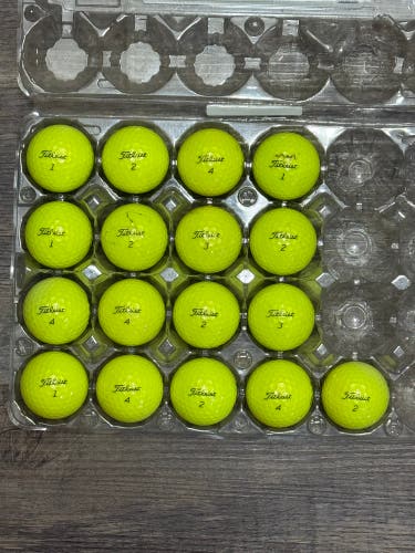 17 Titleist Pro V1 Yellow Golf Balls - 5A/4A Condition