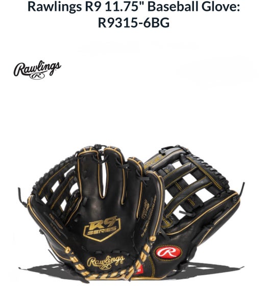 New Rawlings R9 Right Hand Throw 11.75” Baseball Glove