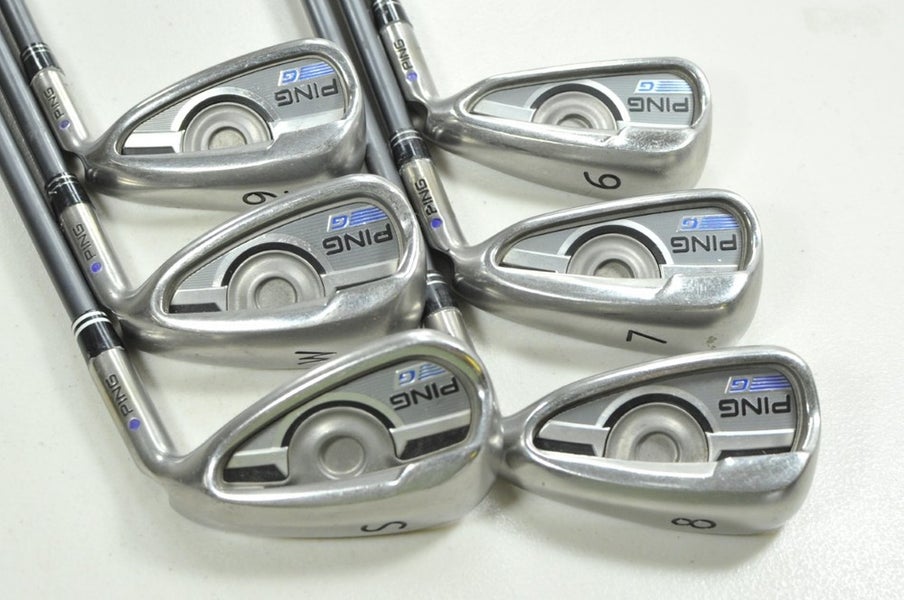 Ping G Series 6-W,SW Iron Set Senior Flex Purple Dot RH CFS 65g Graphite #205444