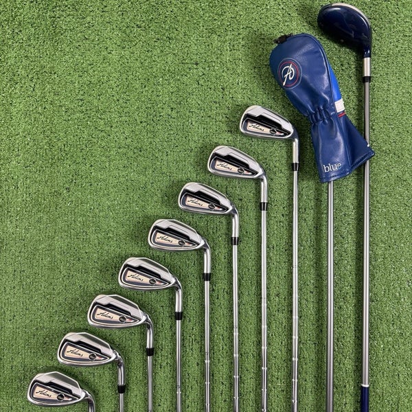 Adams 2015 Blue Iron Hybrid Combo Set 3H 4H 5-PW AW SW Stiff Flex Steel Graphite
