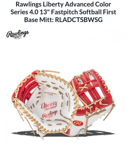 ***LIMITED EDITION***  New 2025 Rawlings LH Throw Liberty Advanced First Base Softball Glove 13"