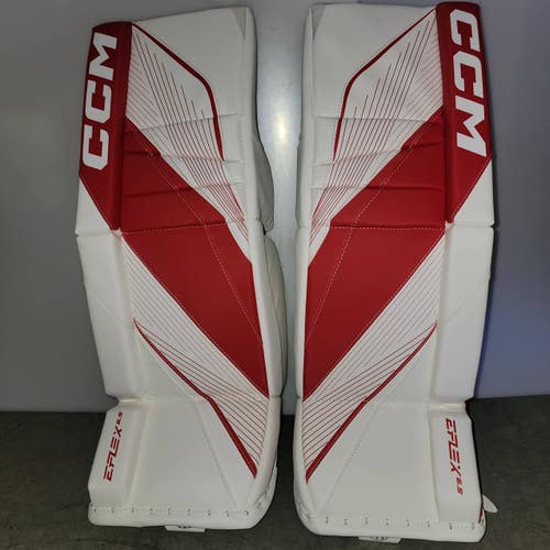 28+1" CCM Eflex 6.5 Goalie Leg Pads (New) White/Red