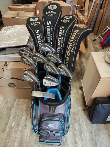 Callaway X-14 Steelhead Plus 15 Piece Regular Flex Complete Golf Set Cart Bag