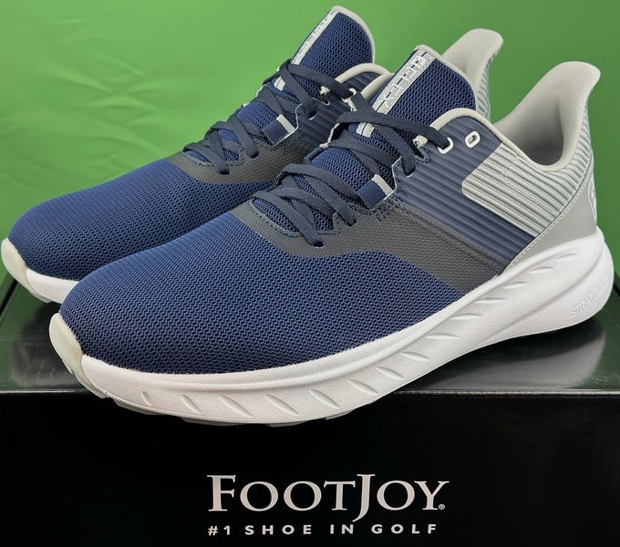 FootJoy FJ Flex Mens Golf Shoes Style 56285 Navy/Gray Size 12 Wide (EE) NEW!
