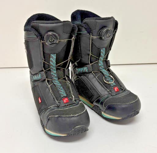 HEAD JR Boa-Coiler Kids All-Mountain Snowboard Boots US 6/7 EU 38/39.5 Black