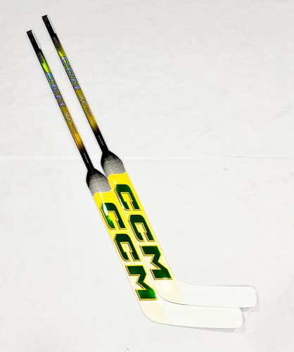 New 2 pack 25” CCM XF Pro (Pro Stock) Goalie Stick (yellow/green) - Regular, P31