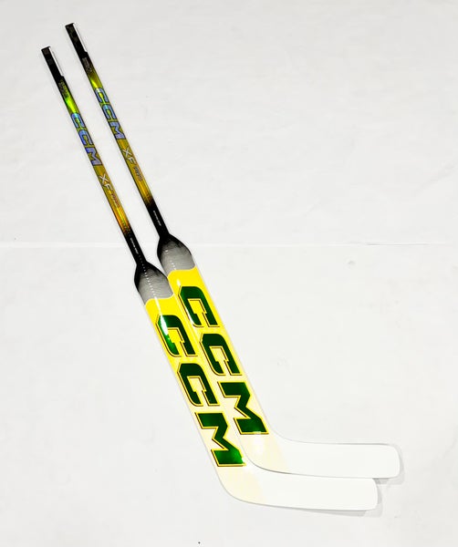 New 2 pack 25” CCM XF Pro (Pro Stock) Goalie Stick (yellow/green) - Regular, P31
