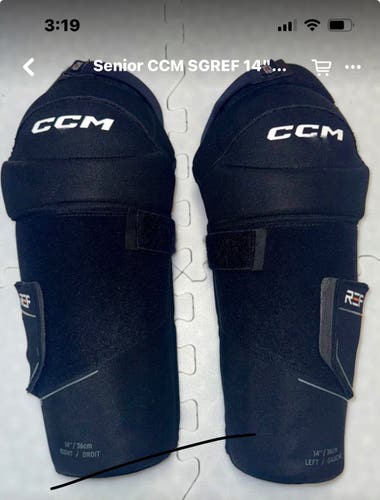 Senior CCM SGREF 14" Shin Pads (Used - Like New) Referee - Lightweight - Inline / Ice Hockey
