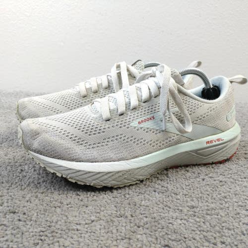 Brooks Revel 6 Womens Size 7.5 Running Shoes Gray Mint Green Sneakers Low Top