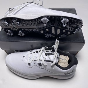 Under Armour UA Charged Draw 2 Golf Shoes White Black Mens SZ 10.5 (3026398-100)