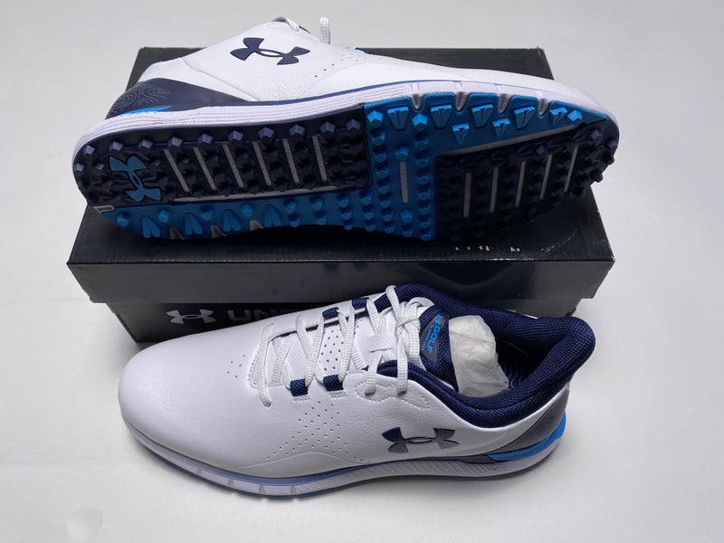 Under Amrour UA Drive Fade SL Golf Shoes White Blue Men's SZ 11.5 (3026922-101)
