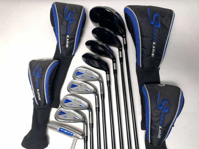Adams Speedline Blue Club Set Driver 3W 7W 6H 7-PW Putter Seniors RH HC- Dent