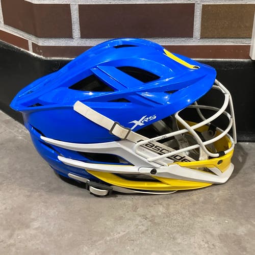 Used Blue Cascade XRS Youth Helmet | Yellow Chin Piece