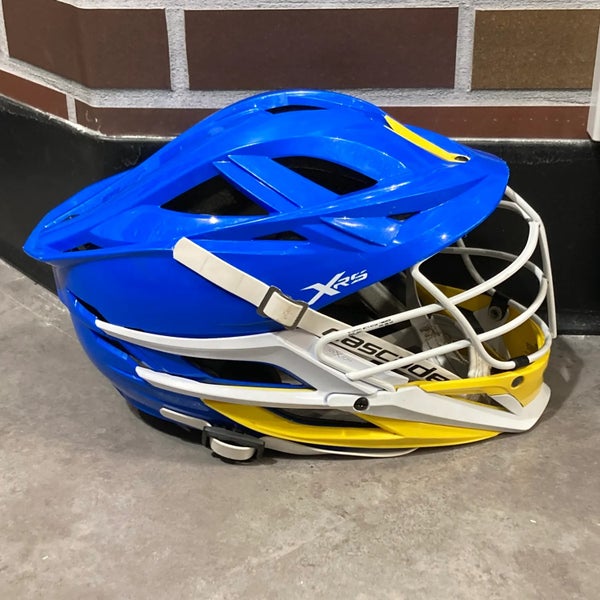 Used Blue Cascade XRS Youth Helmet | Yellow Chin Piece