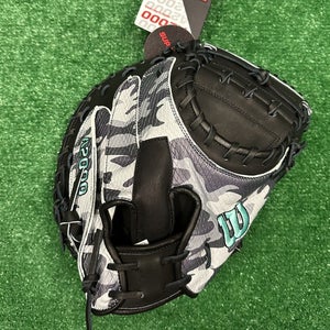 Wilson A2000 Camo 1734 34" Baseball Catchers Mitt - Black Grey Camo Austin Wells