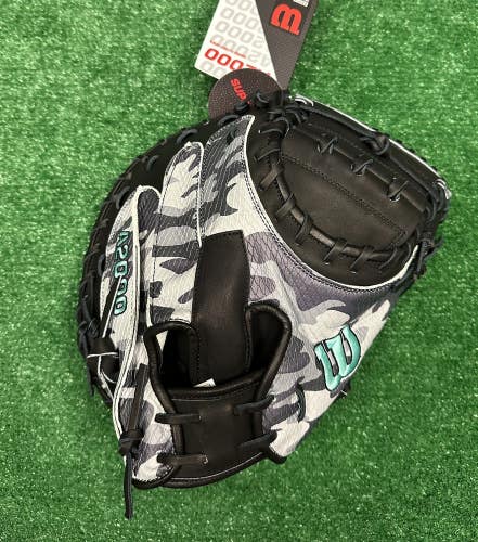 Wilson A2000 Camo 1734 34" Baseball Catchers Mitt - Black Grey Camo Austin Wells