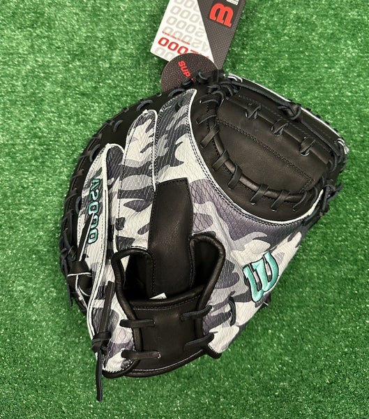 Wilson A2000 Camo 1734 34" Baseball Catchers Mitt - Black Grey Camo Austin Wells