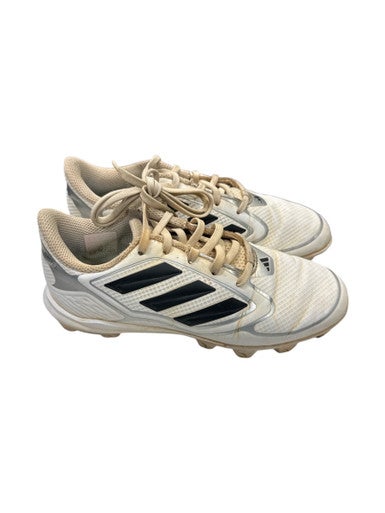 Used Adidas WHT/BLK/GRY BB/SB Cleats White And Grey Junior 04.5 11862-S000090071