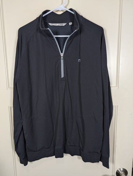 Travis Mathew Crestview 1/4 Zip Pullover Mens L Black Golf Performance Stretch