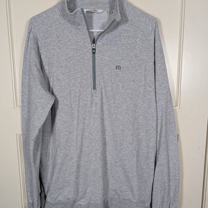 Travis Mathew Crestview 1/4 Zip Pullover Mens L Gray Golf Performance Stretch