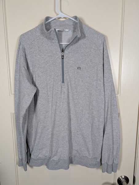 Travis Mathew Crestview 1/4 Zip Pullover Mens L Gray Golf Performance Stretch