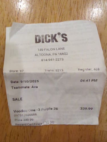 DeMarini Voodoo One Alloy BBCOR Certified Bat (-3) 29 oz 32" (Used)