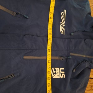 Helly Hanson Ski Snowboard Insulated Blue Jacket Mens Small USSA Logo Waterproof (used)