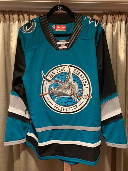 New San Jose Barracuda AHL CCM Quicklite Teal Jersey 2025-26 Adult Medium *Read Full Description*