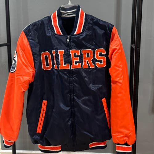 Edmonton Oilers Blue Men's XL Starter Jacket (Used)
