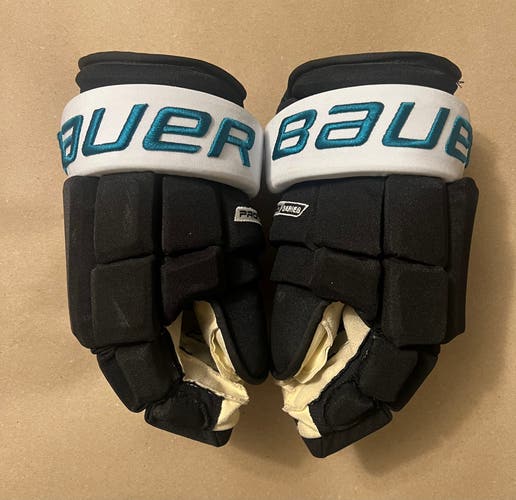 San Jose Sharks Black Cali Fin Bauer Pro Series Gloves 14”