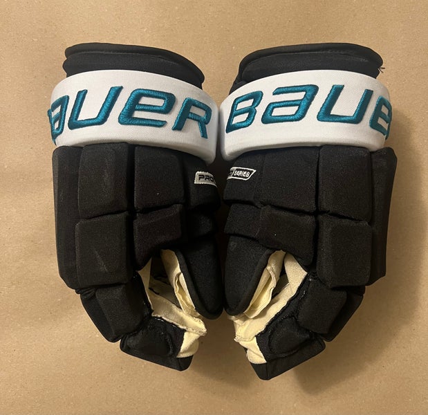 San Jose Sharks Black Cali Fin Bauer Pro Series Gloves 14”