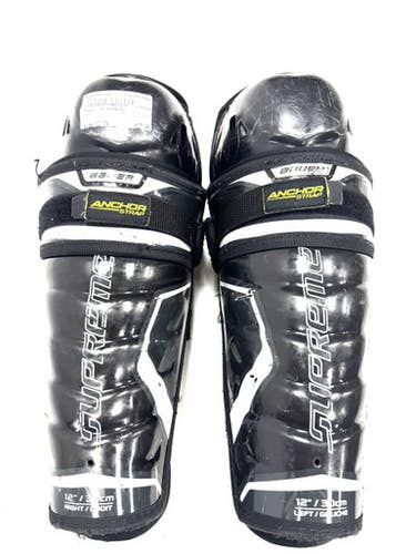 Used Bauer 2S SUPREME Intermediate Shin Guards Black 12" 11860-S000300274