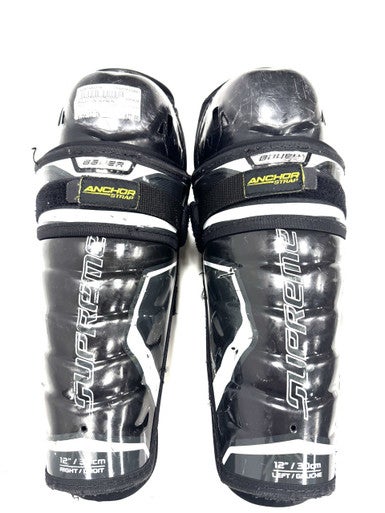 Used Bauer 2S SUPREME Intermediate Shin Guards Black 12" 11860-S000300274