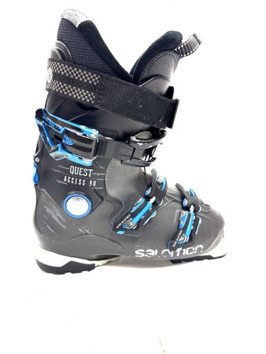 Used Salomon QUEST Boys DH Ski Boot Black 250 MP - M07 - W08 11860-S000300289