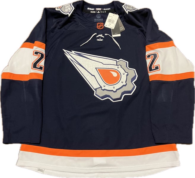 NWT Edmonton Oilers Evan Bouchard Reverse Retro 2.0 Adidas NHL Hockey Jersey Size 54