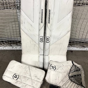 Warrior R/G6 30+1 Leg Pads, R/G5 Goalie Glove and Blocker, Regular, Junior
