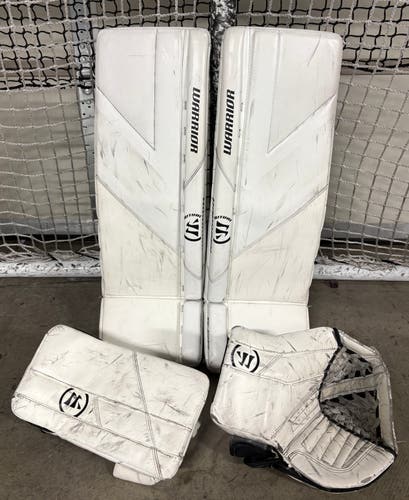 Warrior R/G6 30+1 Leg Pads, R/G5 Goalie Glove and Blocker, Regular, Junior