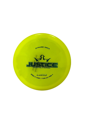 Used Dynamic Discs LUCID JUSTICE Disc Golf Driver Optic Yellow 11692-S000142886