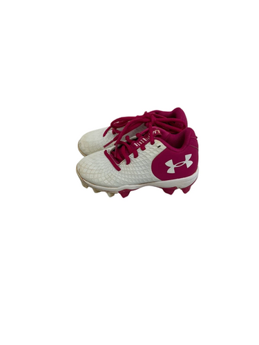 Used Under Armour GLYDE BB/SB Cleats Pink And White Youth 10.0 11692-S000143377
