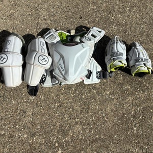 Lacrosse Bag & Protective Gear (Chest/Elbows/Gloves)