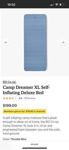 REI Camp Dreamer XL Self-inflating Deluxe Bed
