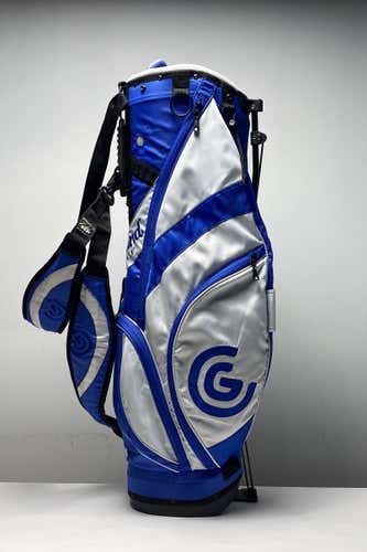 Cleveland Lightweight Stand Bag Blue/White 5-Way Divide Dual Strap Golf Bag