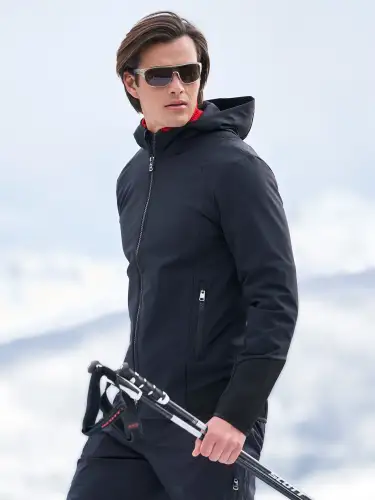 New! Bogner Jace Softshell Ski Jacket Men Black Lightweight Waterproof