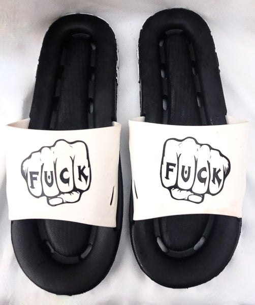 Share NOS EVA F U C K Flip Flops Approx Male Size 9-10