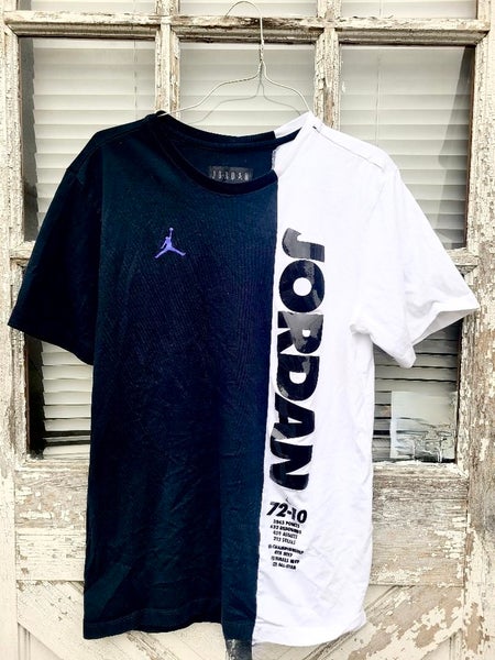 Black and White Large Adult Unisex Air Jordan T Shirt 72-10 (Used)