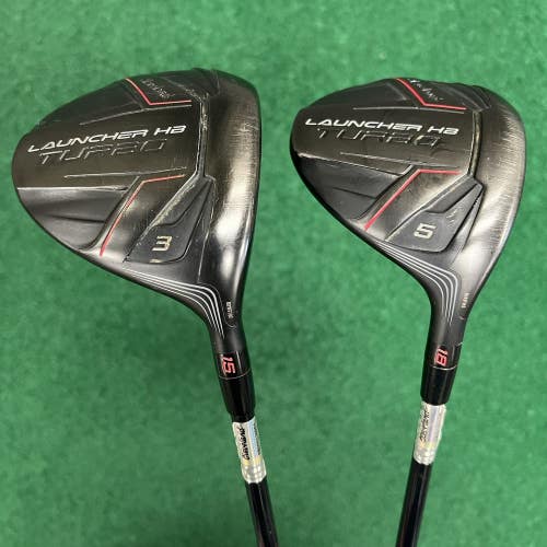 Cleveland Launcher HB Turbo Wood Set 3-5 Woods MRH Stiff Flex Graphite Shafts HC