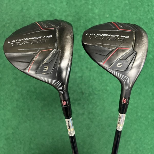 Cleveland Launcher HB Turbo Wood Set 3-5 Woods MRH Stiff Flex Graphite Shafts HC